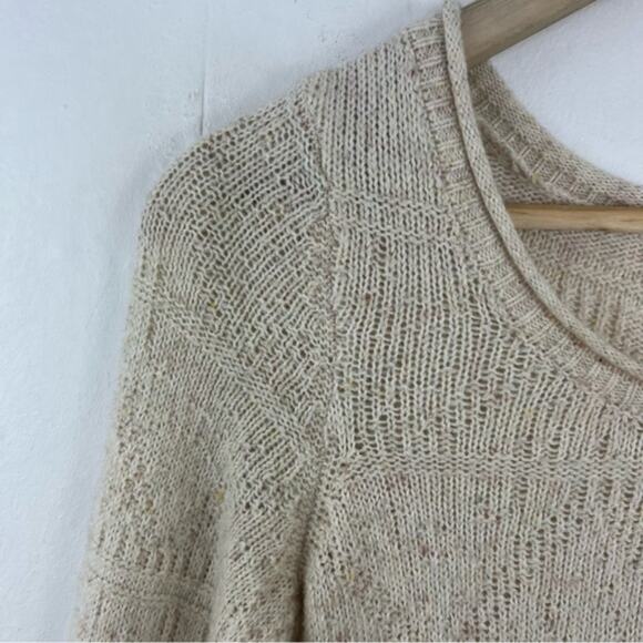 Anthropologie Moth Cotton Knit Fringe Hem Sweater - Picture 4 of 11